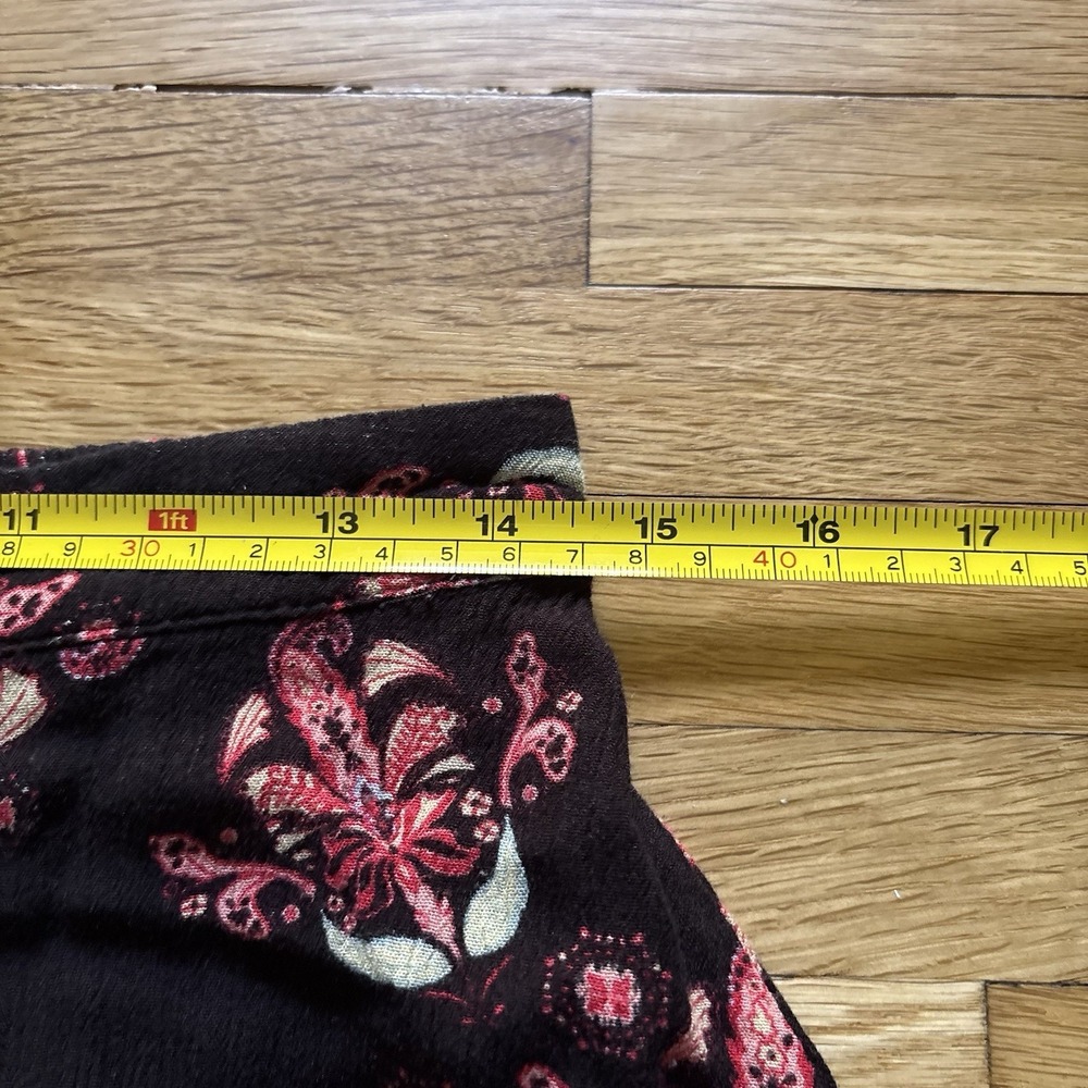 Earthbound Womens Maxi Skirt Medium Red Paisley Floral Boho Festival Front Slit - Picture 8 of 11